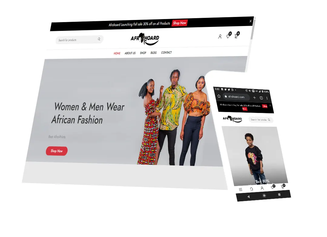 Trophy Developers Web Design for an eCommerce Online Shop: Afrohoard Case Study